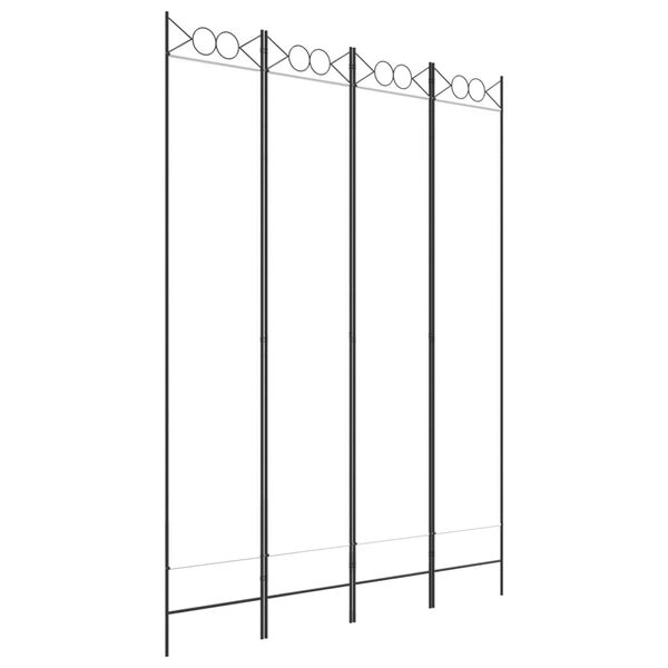 vidaXL Biombo divisor de 4 paneles de tela blanco 160x220 cm