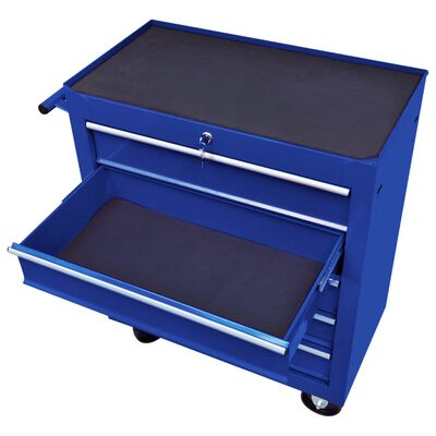 vidaXL Carrito caja de herramientas 5 cajones azul