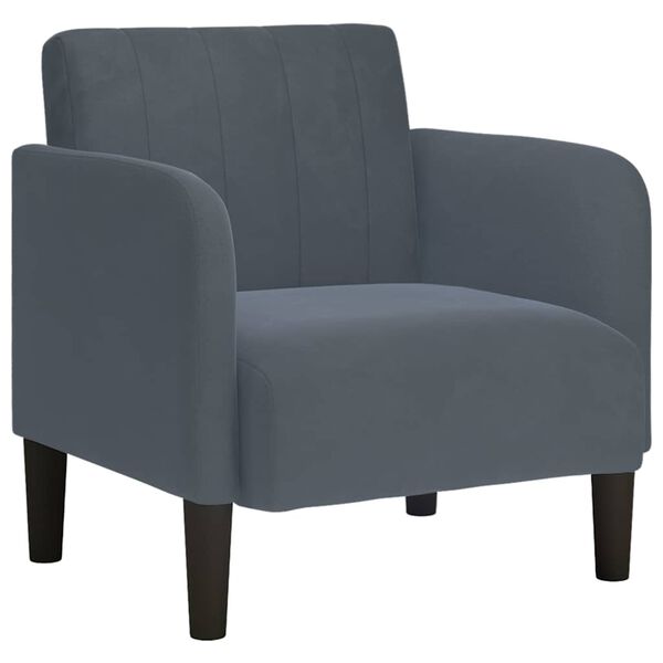 vidaXL Sill&oacute;n con reposabrazos Terciopelo Gris Oscuro 54 cm
