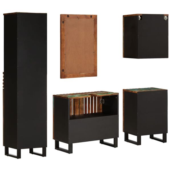 vidaXL Conjunto de muebles de baño 5 piezas madera maciza de acacia