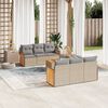 vidaXL Set sof&aacute;s de jard&iacute;n 7 piezas y cojines rat&aacute;n sint&eacute;tico beige