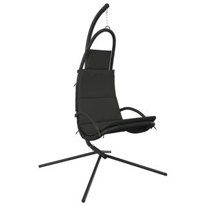 vidaXL Silla colgante jard&iacute;n con coj&iacute;n acero y tela Oxford gris oscuro