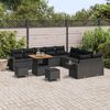 vidaXL Conjunto de sof&aacute;s de jard&iacute;n 13 pcs Negro rat&aacute;n sint&eacute;tico