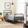 vidaXL Estructura cama sin colchón con estribo metal negro 75x190 cm