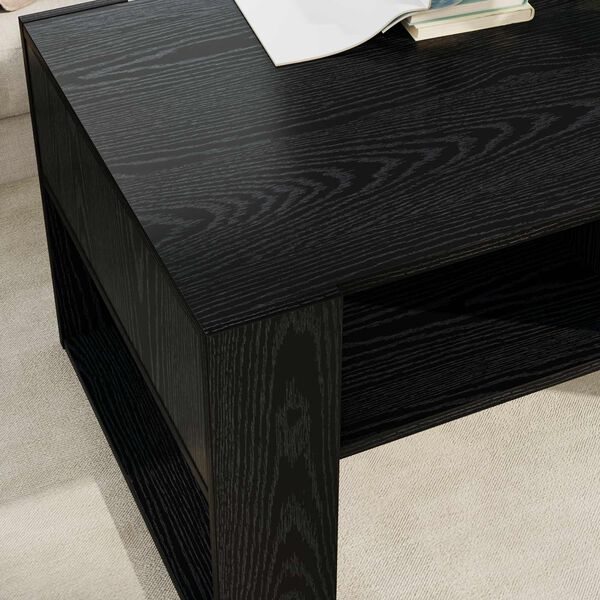 vidaXL Mesa de Caf&eacute; Roble Negro 92 x 53 x 45 cm Madera de ingenier&iacute;a