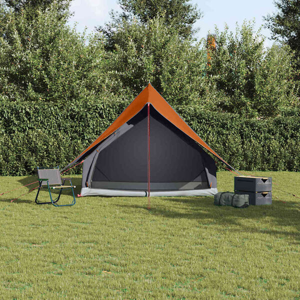 vidaXL Carpas con techo Gris y naranja 220 x 233 x 184 cm Poli&eacute;ster