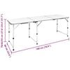 Mesita plegable de aluminio camping 180 x 60 cm