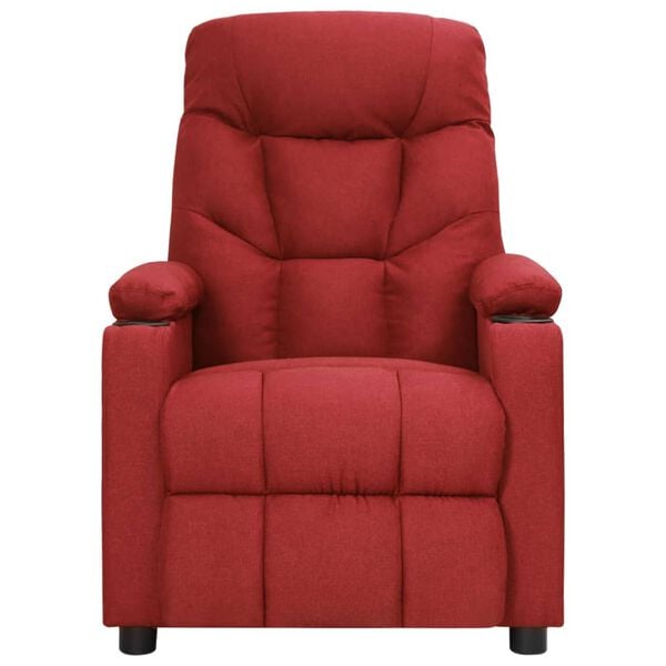 vidaXL Sillón de masaje eléctrico tela rojo tinto