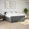 vidaXL Cama box spring con colch&oacute;n tela gris oscuro 200x200 cm