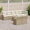 vidaXL Conjunto de sof&aacute; de jard&iacute;n 9 pcs Beige y rat&aacute;n sint&eacute;tico