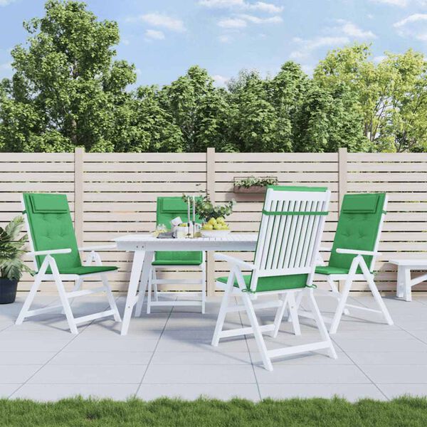 vidaXL Cojines de silla con respaldo alto 4 uds tela Oxford verde