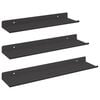 vidaXL Estante de pared con estante 2 pcs Negro 30 x 17,5 x 2,5 cm
