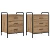 vidaXL Mesa de noche 2 uds. Roble artisan 48 x 36,5 x 60 cm