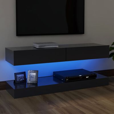 vidaXL Mueble para TV con luces LED gris 120x35 cm