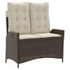 vidaXL Sill&oacute;n reclinable de jard&iacute;n con cojines rat&aacute;n sint&eacute;tico marr&oacute;n
