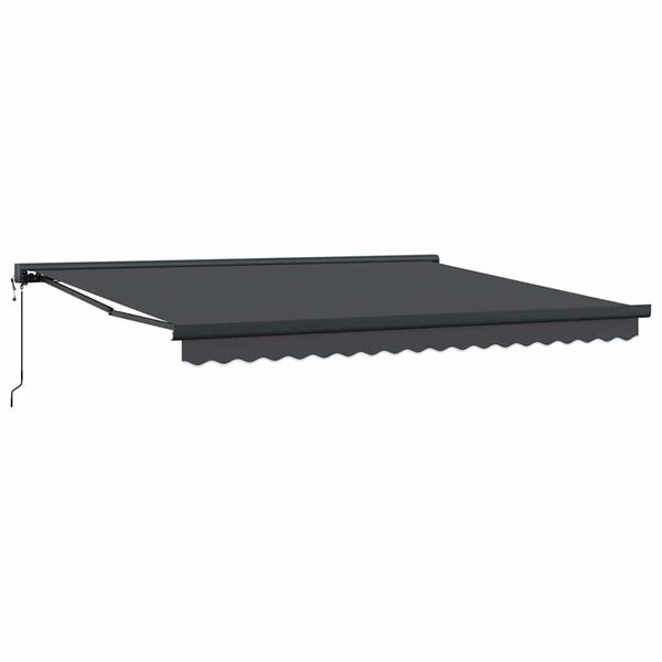 vidaXL Toldo retr&aacute;ctil aluminio y tela gris antracita 4x3 m