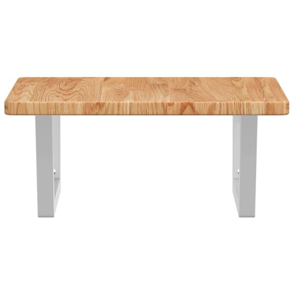 vidaXL Estante de lavabo de pared de acero y madera maciza de roble