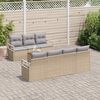 vidaXL Conjunto de sof&aacute;s de jard&iacute;n 8 pcs Beige rat&aacute;n sint&eacute;tico