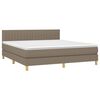 vidaXL Cama box spring con colch&oacute;n tela gris taupe 180x200 cm