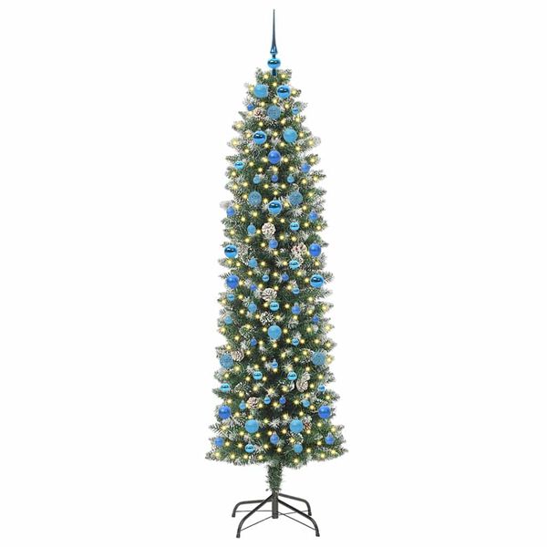 vidaXL &Aacute;rbol Navide&ntilde;o Artificial Delgado con 300 LED Verde y 210 cm