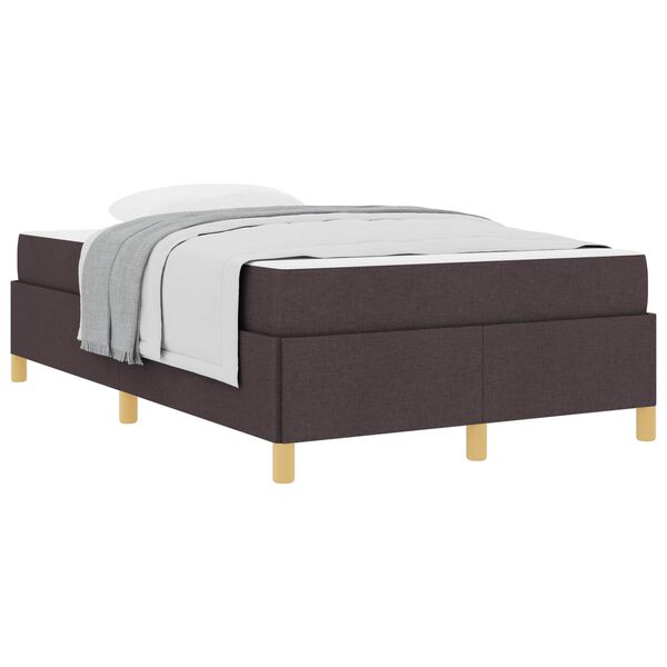 vidaXL Estructura de cama con colch&oacute;n Marr&oacute;n Oscuro 120 x 190 cm tela