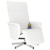 vidaXL Sillón reclinable masaje con reposapiés cuero sintético blanco