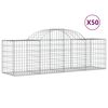 vidaXL Cestas de gaviones 50 uds forma de arco hierro 200x50x60/80 cm