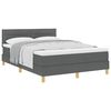 vidaXL Cama tipo Box Spring con colch&oacute;n Gris oscuro 140 x 190 cm tela