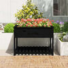 vidaXL Jardinera con estante madera maciza pino negro 111,5x111,5x81cm