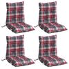 vidaXL Cojines para silla respaldo bajo 4 uds tela Oxford cuadros rojo