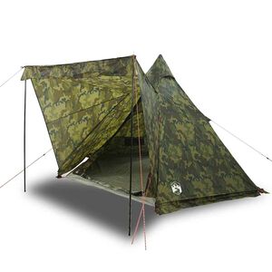 vidaXL Tienda campa&ntilde;a familiar tipi 6 personas impermeable camuflaje