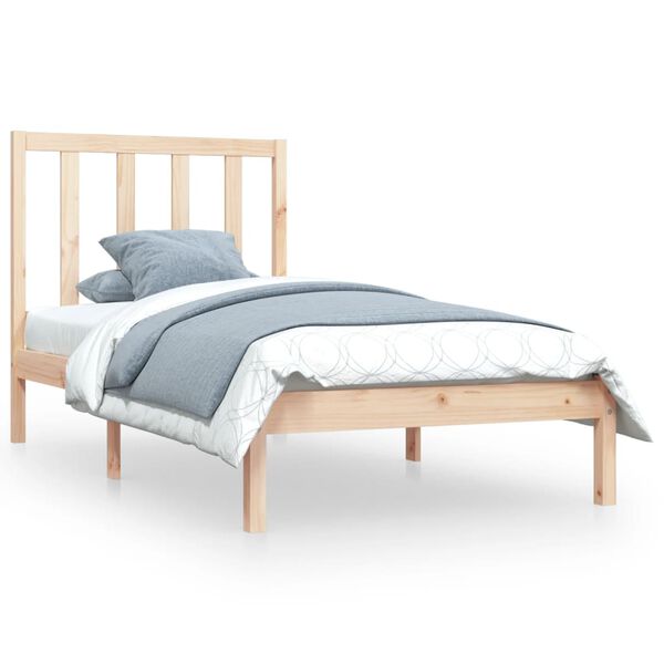 vidaXL Estructura de cama madera maciza de pino 90x190 cm