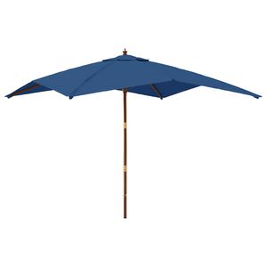 vidaXL Sombrilla de jard&iacute;n poste de madera azul azure 300x300x273 cm