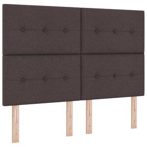 vidaXL Cama Box Spring LED Marr&oacute;n Oscuro 140 x 200 cm tela