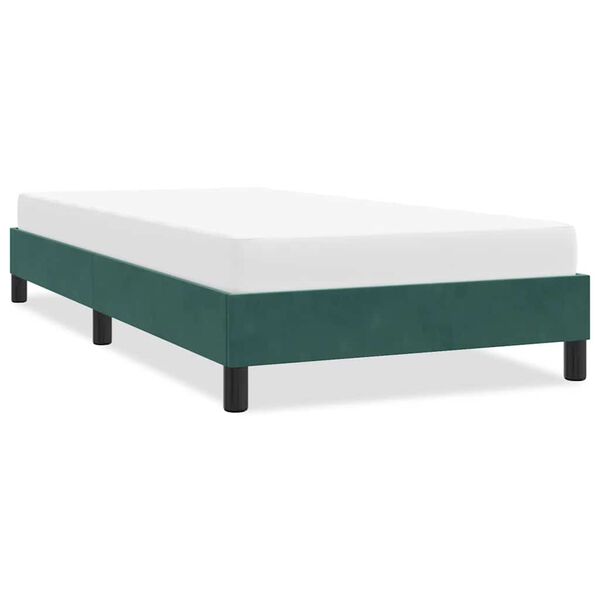 vidaXL Estructura de cama sin colchón terciopelo verde oscuro 90x220cm