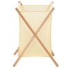 vidaXL Cesto de ropa sucia madera de cedro y tela beige 42x41x64 cm