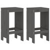 vidaXL Taburetes de cocina 2 uds madera maciza pino gris 40x36x75 cm