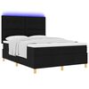 vidaXL Cama Box Spring LED con colch&oacute;n Negro 160 x 200 cm tela