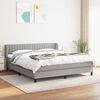 vidaXL Cama box spring con colch&oacute;n tela gris claro 160x200 cm