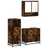 vidaXL Set de muebles ba&ntilde;o 3 pzas madera contrachapada roble ahumado