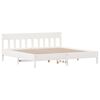 vidaXL Estructura de cama sin colch&oacute;n madera maciza blanca 200x200 cm