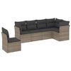 vidaXL Set de muebles de jard&iacute;n 6 pzas y cojines rat&aacute;n sint&eacute;tico gris