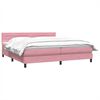 vidaXL Cama box spring con colch&oacute;n terciopelo rosa 180x220 cm