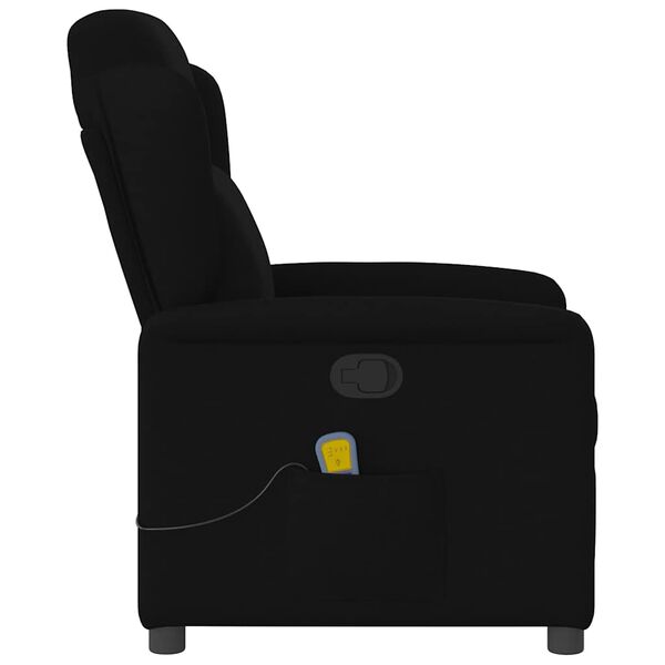 vidaXL Sill&oacute;n reclinable de masaje de tela negro