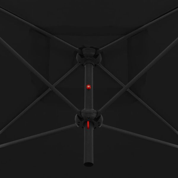 vidaXL Sombrilla doble de jard&iacute;n palo de acero negro 250x250 cm