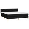 vidaXL Cama box spring con colch&oacute;n tela negro 160x200 cm