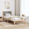 vidaXL Estructura de cama Gris Claro 90 x 200 cm Madera de pino macizo