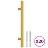 vidaXL Tiradores para armarios 20 uds acero inoxidable dorado 128 mm