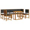 vidaXL Juego Bistro de Jard&iacute;n 6 pcs Marr&oacute;n Madera de Acacia S&oacute;lida