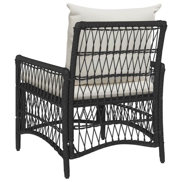 vidaXL Silla de Jard&iacute;n con coj&iacute;n Negro 73 x 61 x 77 cm rat&aacute;n sint&eacute;tico